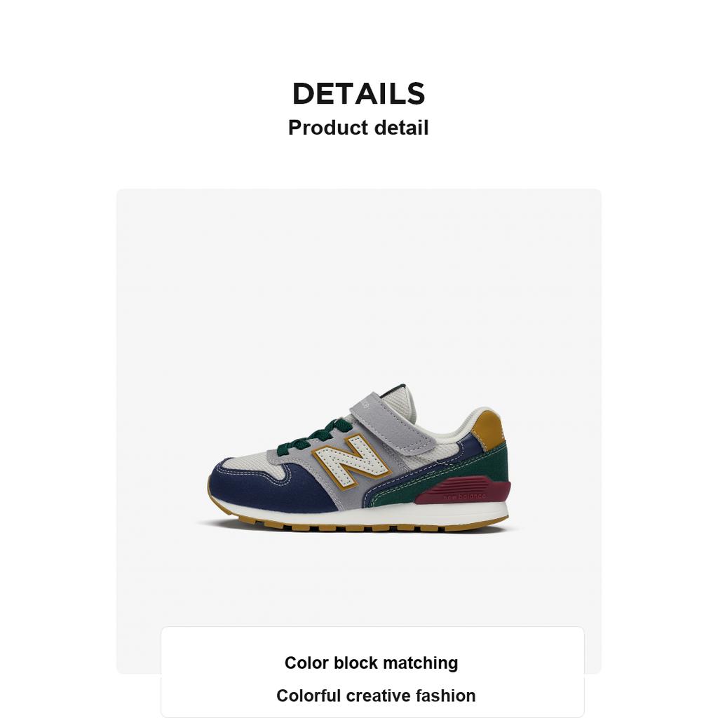 New Balance Nb 996 Low Top Running Shoes Kids Sneakers Navy-Blue Green YV996JO3