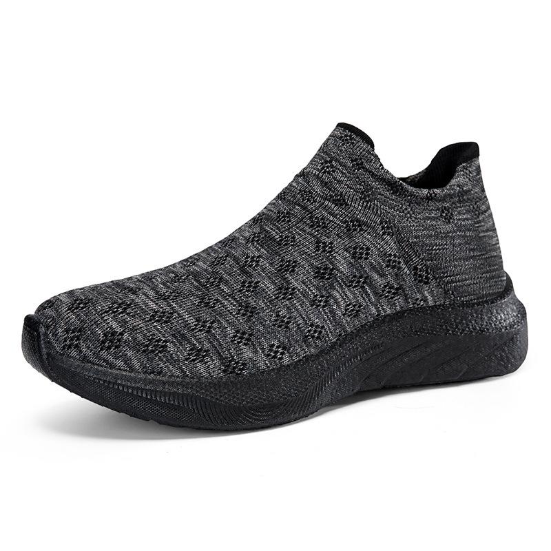 New casual mesh shoes fly-woven large-size men's and women's casual shoes lightweight soft-soled couple's sports shoes socks shoes