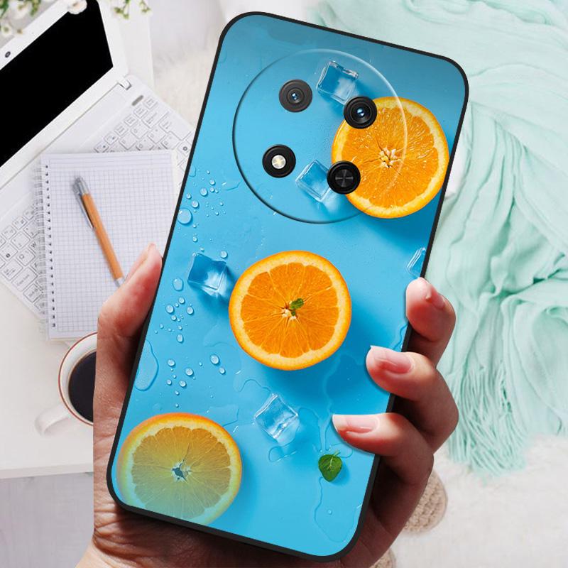 Custodia per Honor Magic7 Lite 5G Cool Black Silicone Morbido TPU Cover Posteriore Protettiva per Honor Magic 7 Lite 7Lite