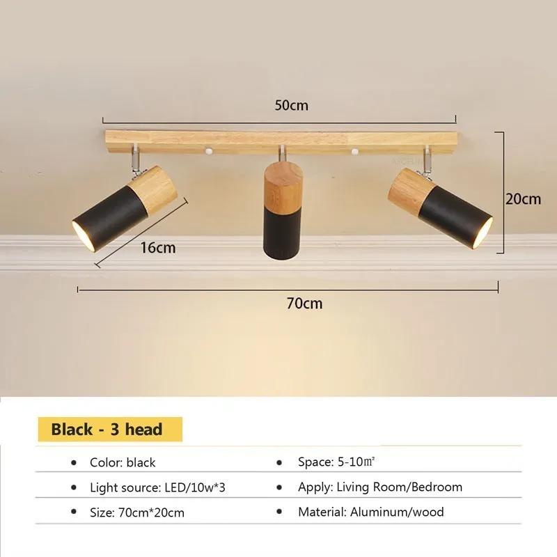 Modern LED Ceiling Light Iron Rotatable 1/3 Head Spotlight For Living Room Study Bedroom Dining Room Indoor Illumination Fixture