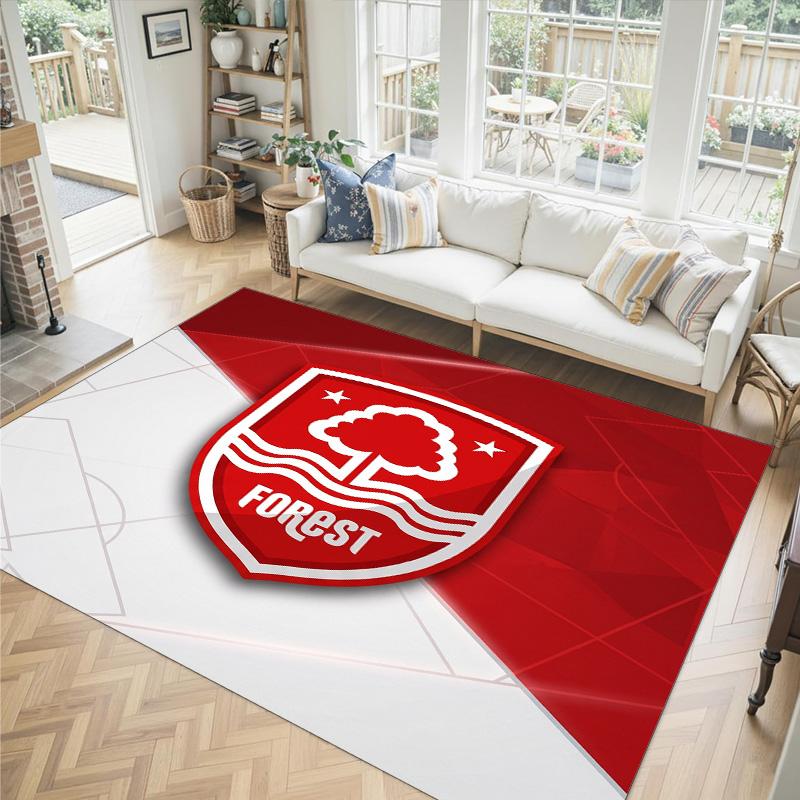 Nottingham Forest Design Kristall Samt Teppich Gemütlich Nicht?Rutschfester Teppich mit Aufdruck für Schlafzimmer Wohnzimmer Eingang