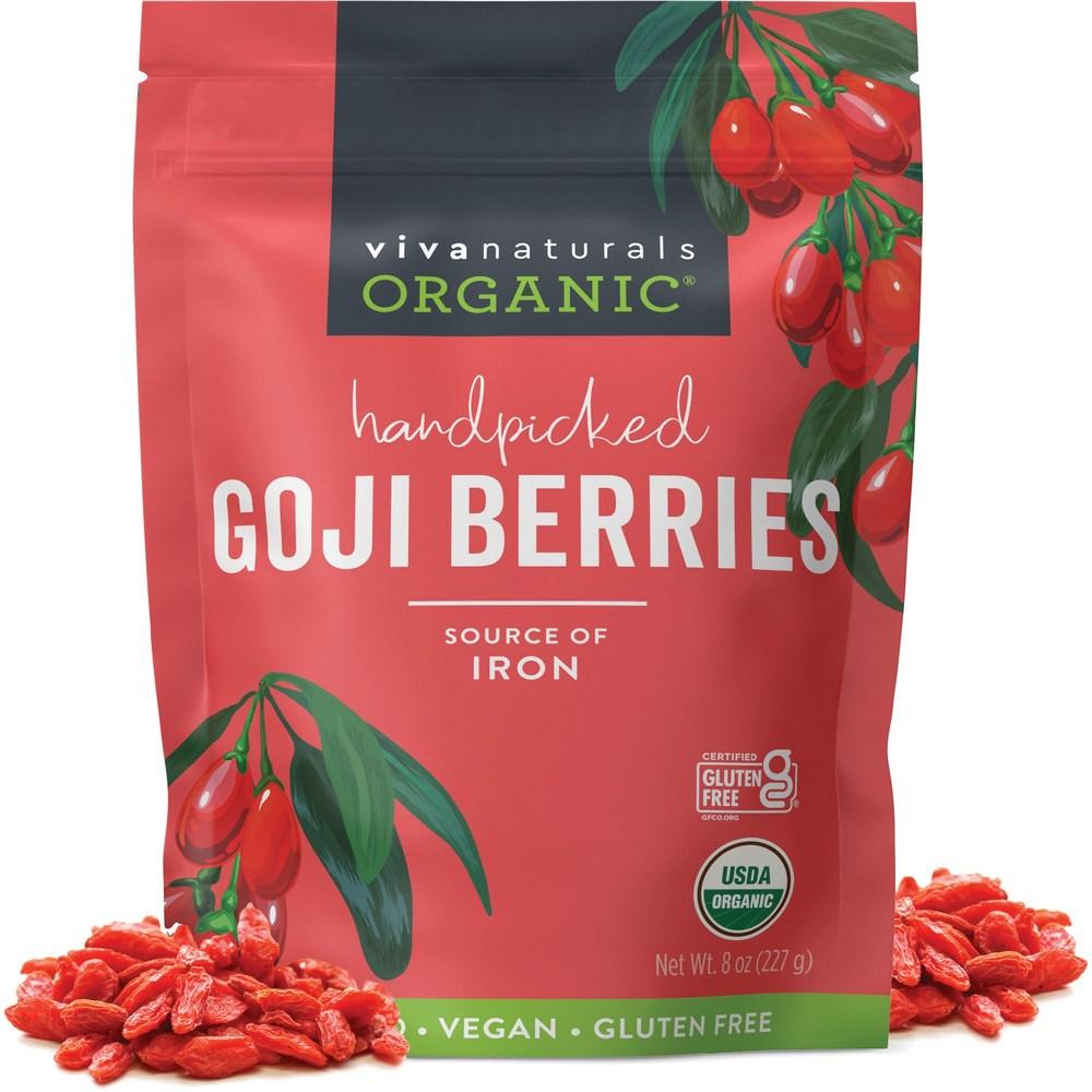 Viva Naturals Organic Dried Goji Berries Wolfberries Perfect Goji Berry 8 oz