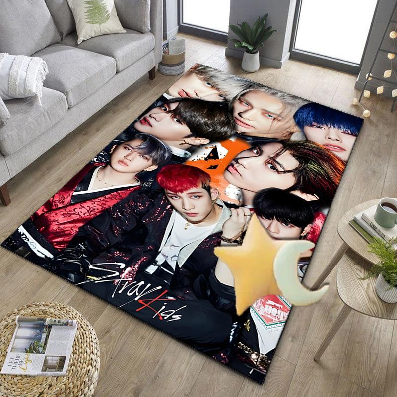 Kpop Idol Performance Office Rug Chair Mat, Game Carpet, Suitable for Front Door, Bedroom, Living Room, Desk, Holiday Gift