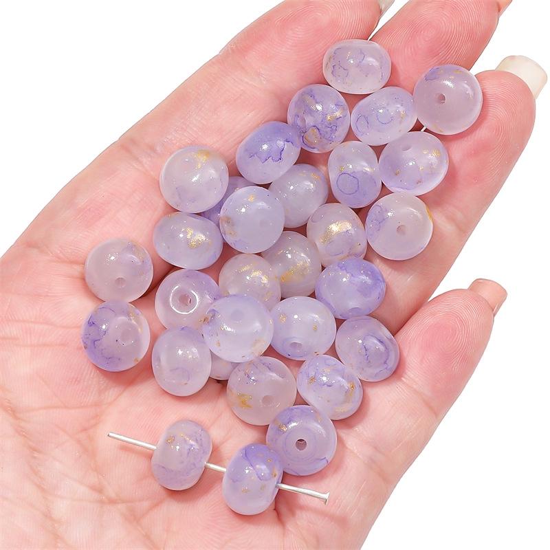 Gold-Flecked Ombre Glass Abacus Beads for DIY Jewelry