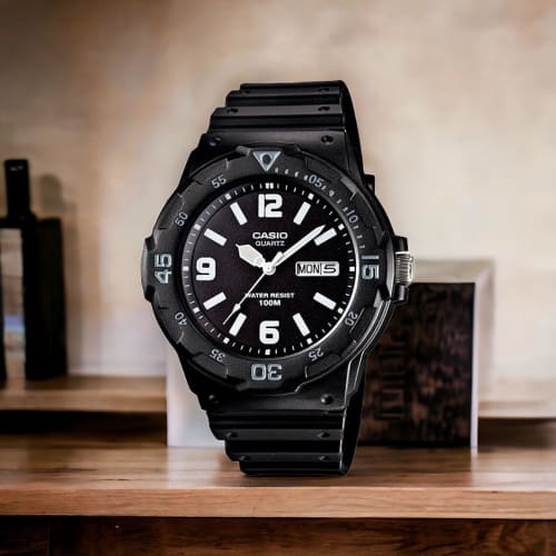 Casio MRW-200H-1B2VDF Men's Analog Dress Watch in Stainless Steel, Made of Stainless Steel. Dress