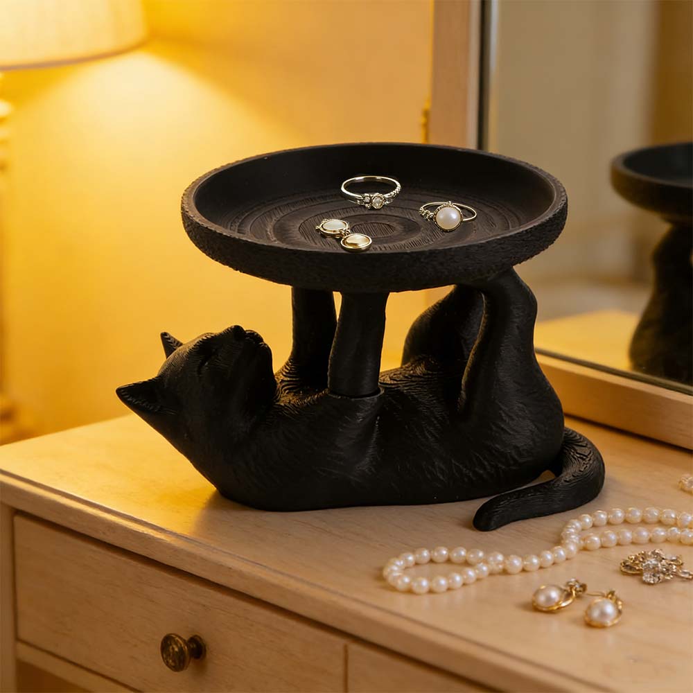 INS Cat Jewelry Tray Cat Shape Mini Key Tray Creative Jewelry Storage Tray  Jewelry Storage