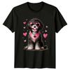 Fluffy Dog Hearts Valentines Day Animals Dogs Unisex Unisex Graphic Tee