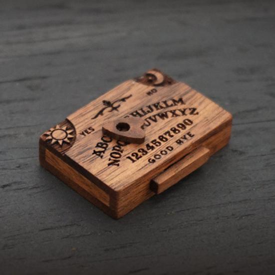 Miniature Spirit Board with Drawer Vintage Ouija Board Alphabet Ouija Board with Planchette for Halloween Decorations