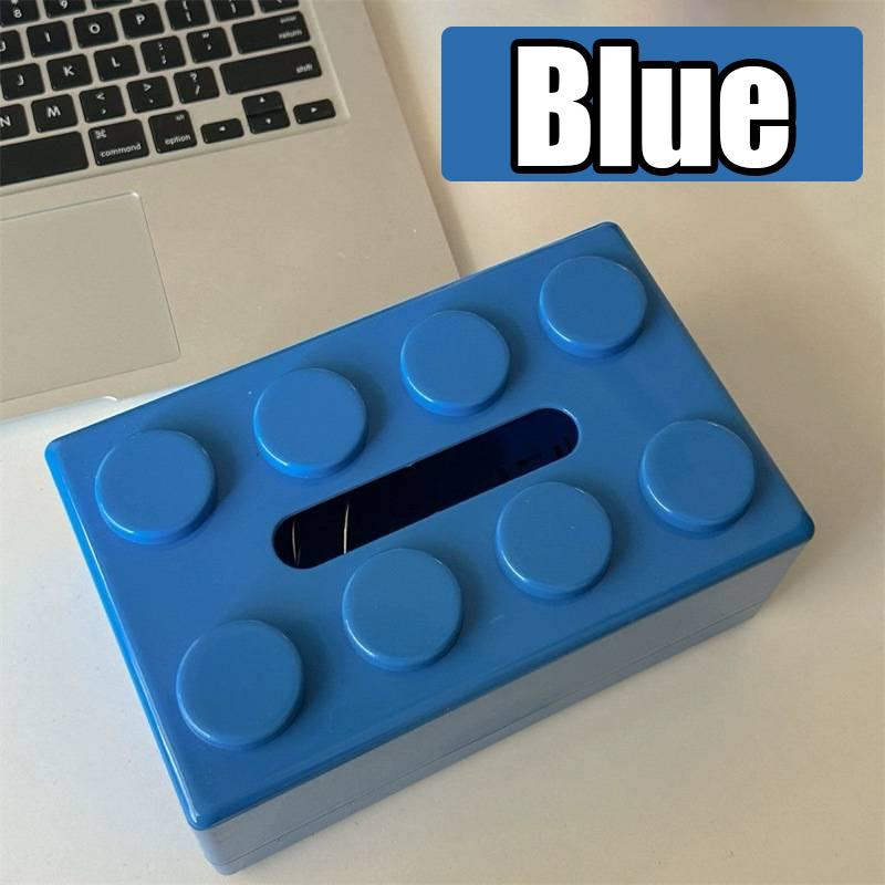 1 Building Block-shaped Tissue Boxmultifunctionalplastic Storage Box Vibrant Colors Wallmountable Or Tabletop Decorative Contain