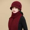 New Autumn and Winter Warm Rabbit Hair Hat Woman Mother Hat Set Old Lady Thickened Pot Hat Fashionable
