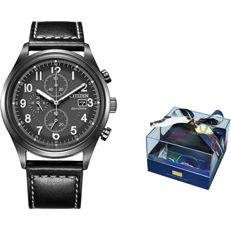 Citizen Colección Ecology Drive Movimiento Solar Correa de Cuero de Vaca Relojes para Hombre Esfera Negra CA0627-09H
