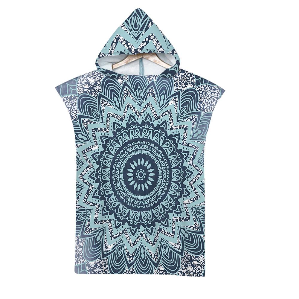 Geometric Hooded Wearing Bath Towel, Beach Towel, Cape, Seaside Change Of Clothes, Bathrobe, Printed Hooded Bath Towel, Minimum Order