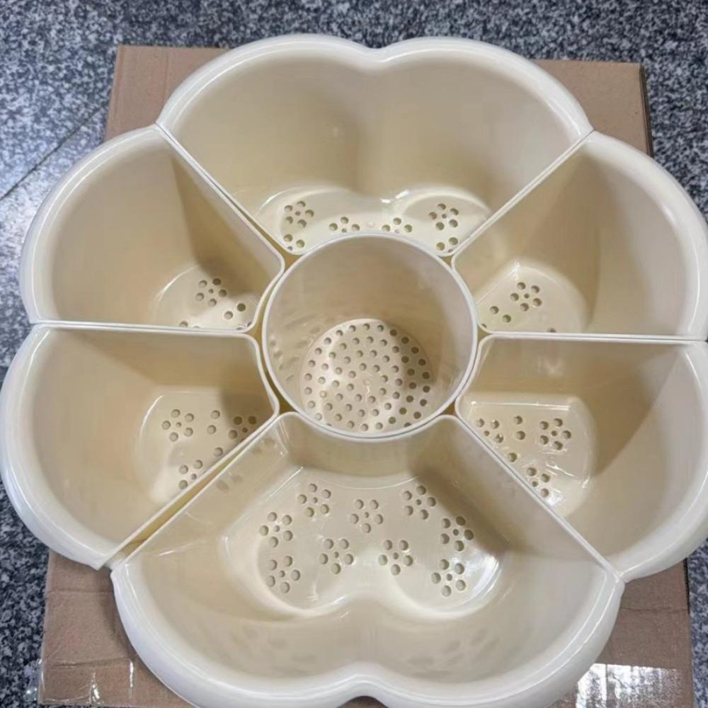 Double-layer Rotating Hot Pot Vegetable Basket 7/9-grid Vegetable Basket