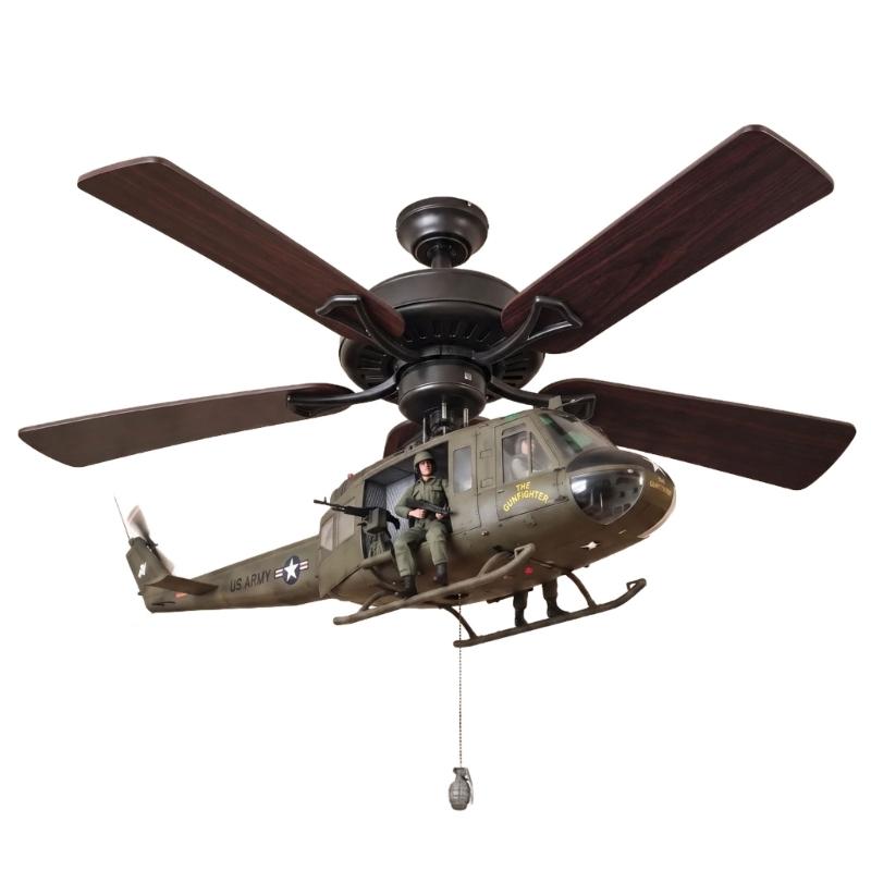 Helicopter Hanging Display Set, Ceiling Mount Attachment for Aviation Themed Study, Bedroom or Hobby Room Decors
