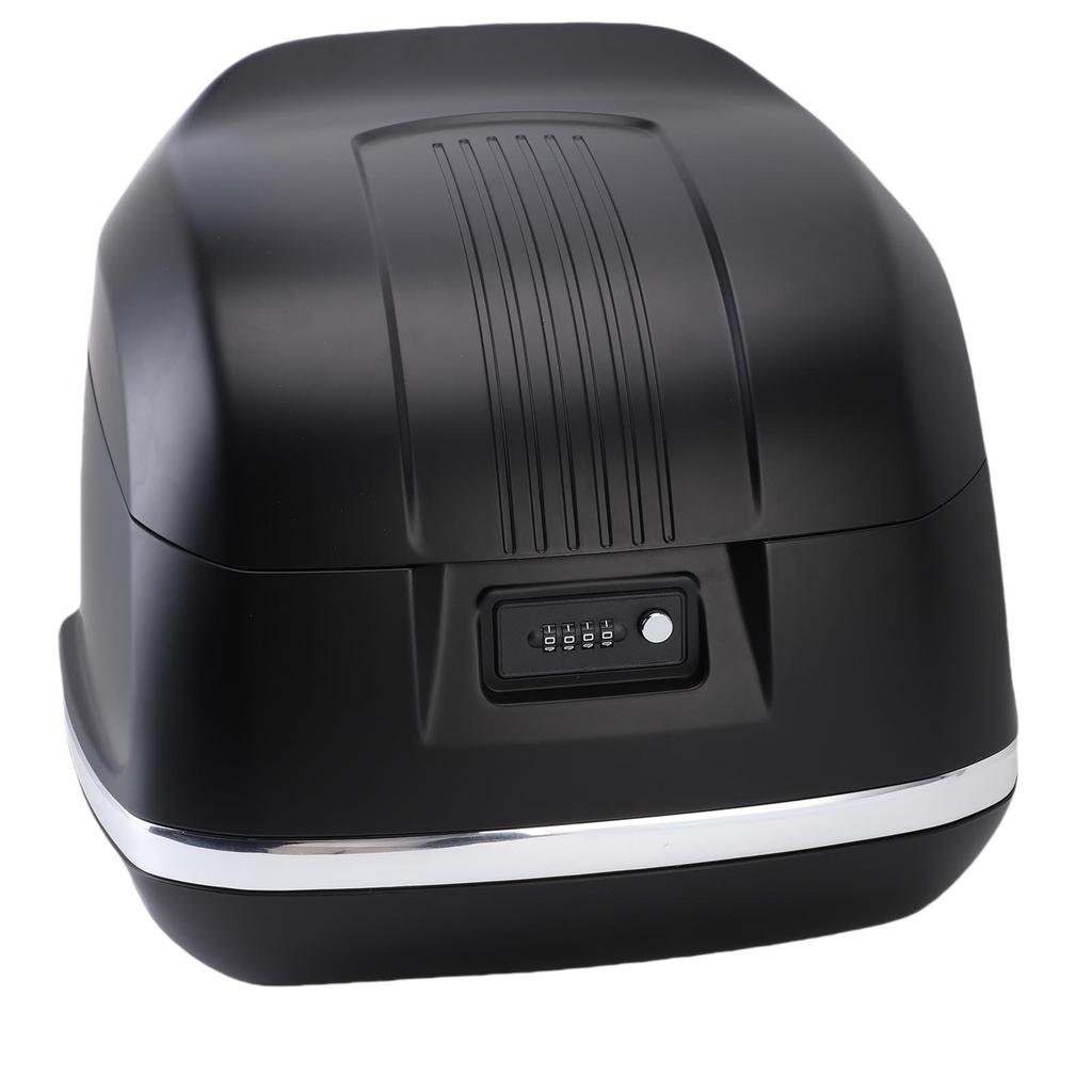 35L Universal Motorcycle Rear Case Vintage Water Proof Motorcycle Rear Top Box for Electric Scooters Black