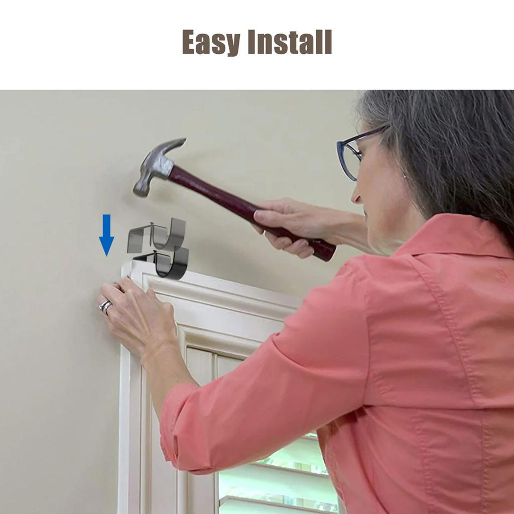 Curtain Rod with Screws, Window Drape Rod Holder for Home