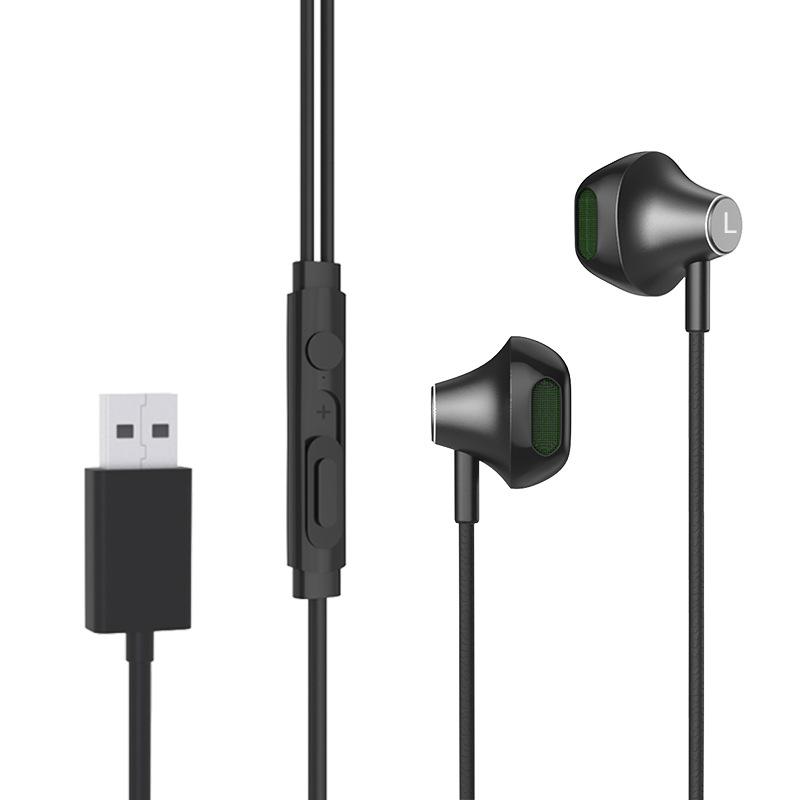 

2m Wired In-Ear Gaming Earphones with USB and Microphone for Desktop and Laptop Computers