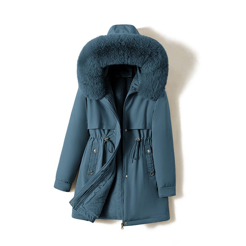 New Down Cotton Jacket for Women Mid-length Thickened Winter Outdoor Park Overcoat Coat