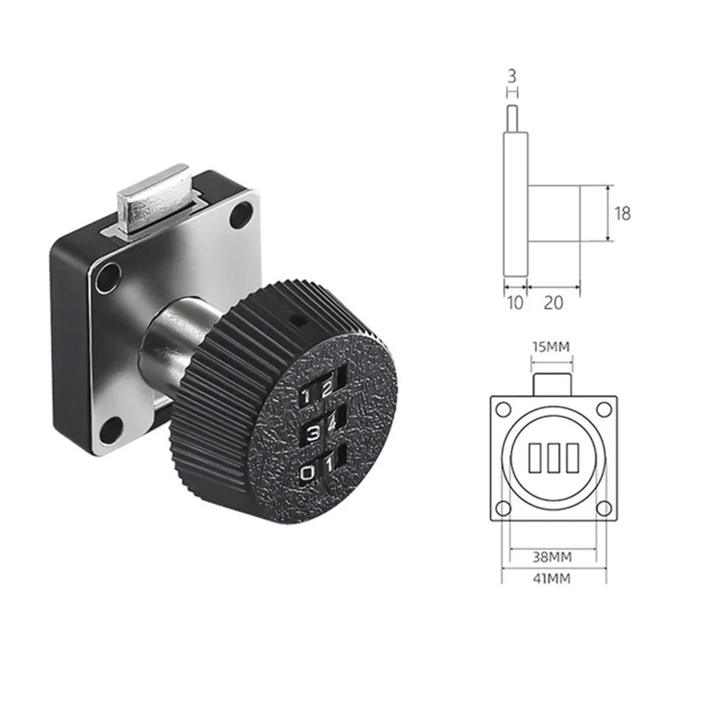 Schubladencodelock 3-stellige Kombination Passwort Schlüsselloses Schubladen-Nockenschloss Schrank Briefkasten Kleiderschrank Möbel Türbeschläge
