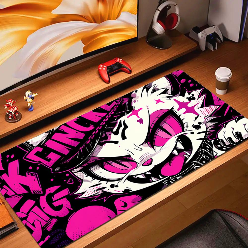Gaming Mouse Pad Kawaii Punk Cat Large Gamer Mousepad Computer Desk Mat Mouse Mat Big Rubber Keyboard Pads Gaming Mats xcm