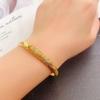 Gold Color Dragon and Phoenix Open Bracelet Children's Peacock Smooth Face