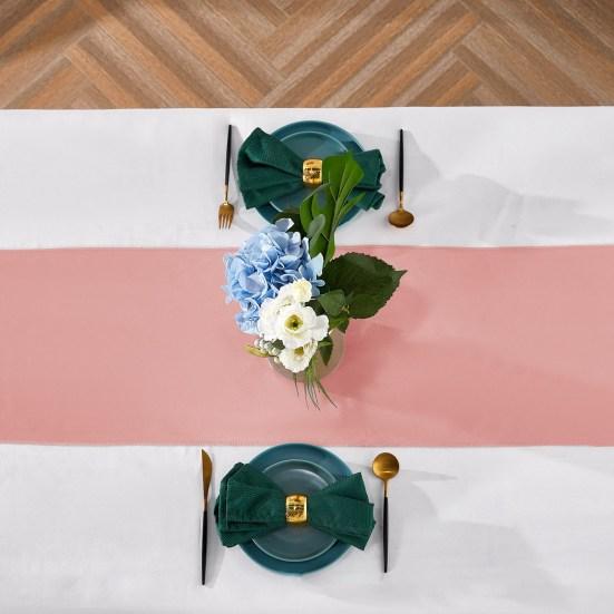Table Runner Long Rectangle Smooth Fabric Machine Washable Solid Color Party Table Runner Wedding Banquet Supplies