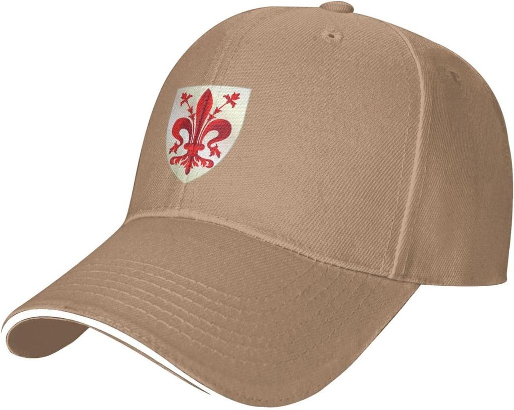 Florence Fleur De Lis Crest Baseball Cap Polyester Casual Adjustable Sport Sun Protection Adult