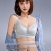 Seamless Push-Up Bra: Glossy Fabric, Light-Colored, Fixed Cups, Enhances, Anti-Sagging, Side Support, Thin Summer Style.