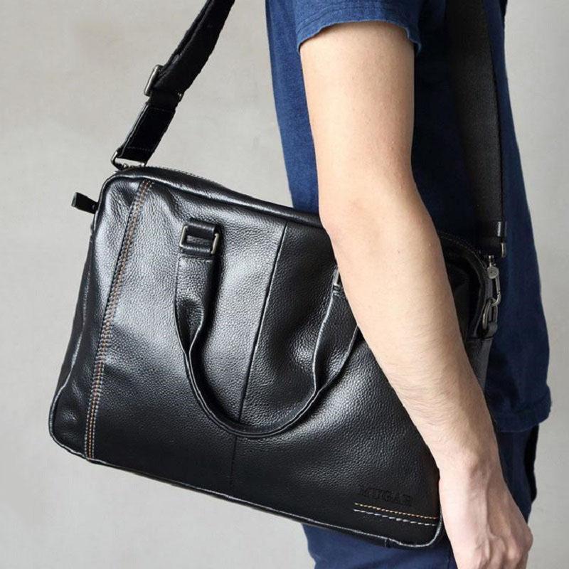 High Quality Cowhide Men's Business Handbag shoulder bag 100% Genuine leather Briefcase for men Commuting crossbody bag