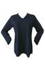 Bluzka damska w dużym rozmiarze Rüya w kolorze granatowym z dekoltem w serek z czesanej bawełny