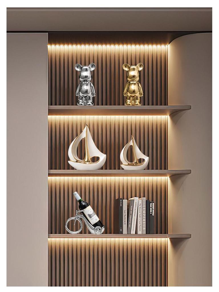 Smooth Sailing Ship Wine Cabinet Ornament Set - Luxurious Home & Office Decor