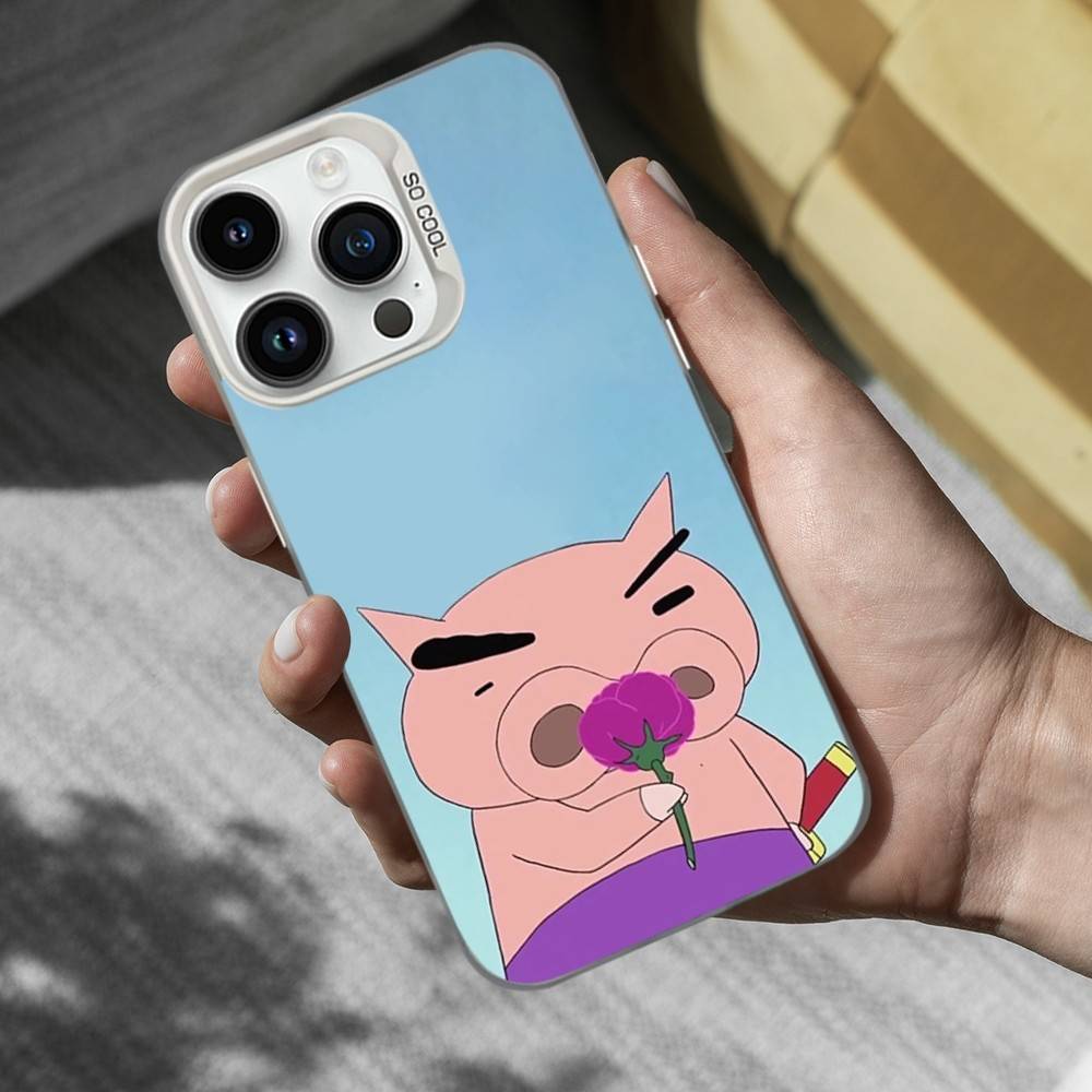 Ctue B-BURIBURIZAEMON Pig Phone Case For iPhone 16,15,14,13,12,11,Mini,XS,Pro,SE,MAX White Matte Shockproof Cover