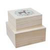 Les Trésors De Lily [A0545] - Set of 2 Wooden Nesting Boxes 'Once Upon a Time' Bears - Reindeer - 18x18x8. 5 Cm
