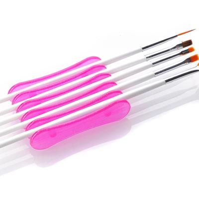 1pcs Nail Art Brush Holder Pink Plastic Nail Pen Holder Display Tool Stand for Nail Decoration