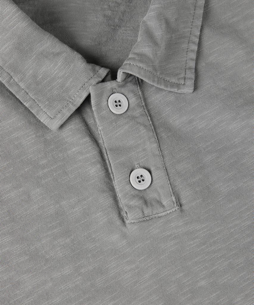 PANICALE Grey Slub Cotton Casual Polo Shirt