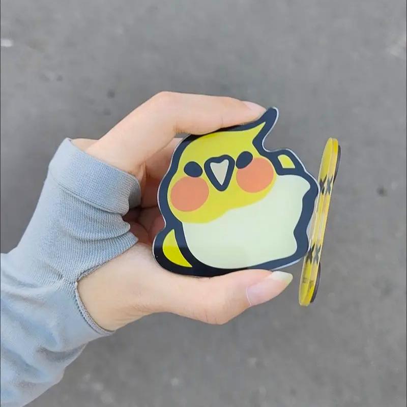 Popular animal acrylic refrigerator magnets cute bird decorative patch acrylic kawaii ornamentation cartoon parrot home decor