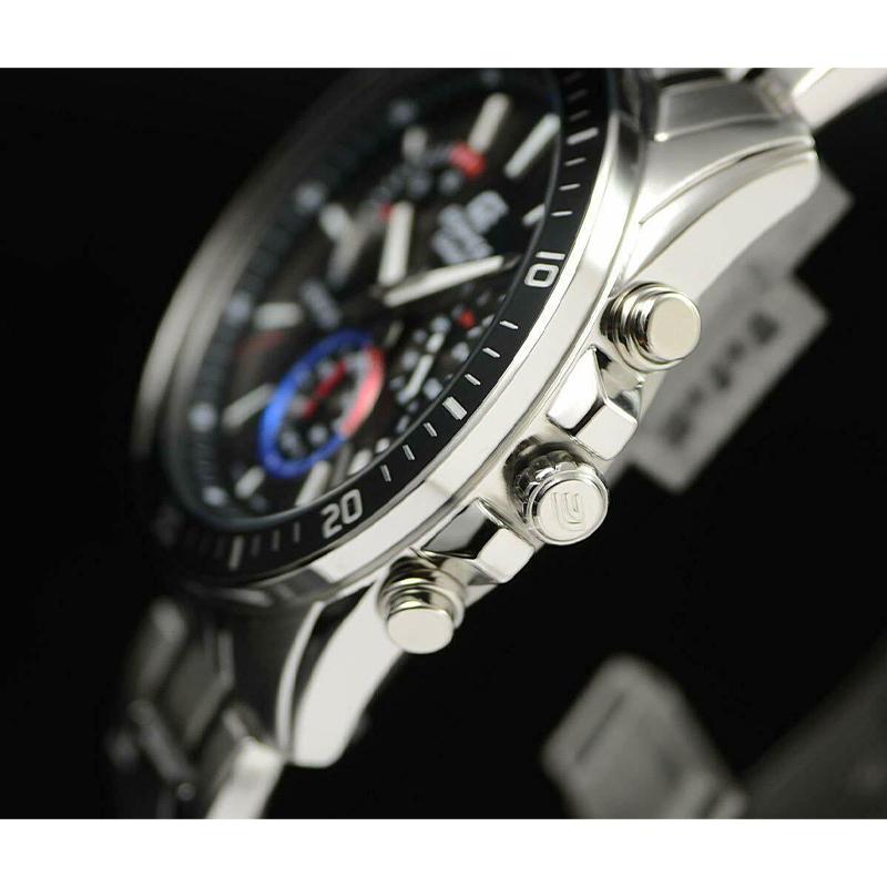 Casio Edifice Series 100 Meters Water Resistant Quartz Movement Stainless Steel Strap Watch Men watches Black EFR-552D-1A3V