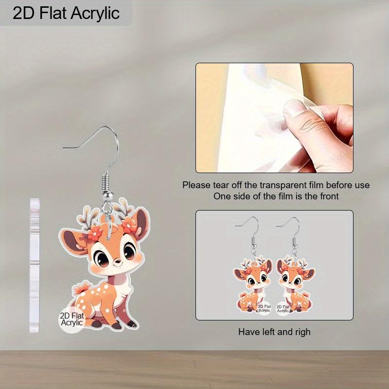 Christmas Gift Acrylic Women Fashionable Drop Earrings, Cute Deer Shape Design Earrings Jewelry for Women's Daily Wear and Holiday Party Wear