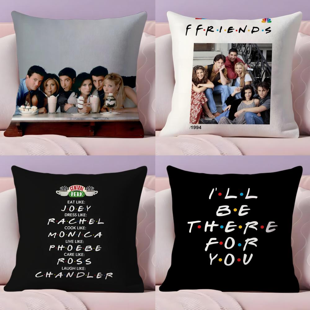 Classic Tv Show F-Friends Cushion Cover Plush Fabric Soft Double-Sided Printed Sofa Warm Winter Home Gift Pillow Cover