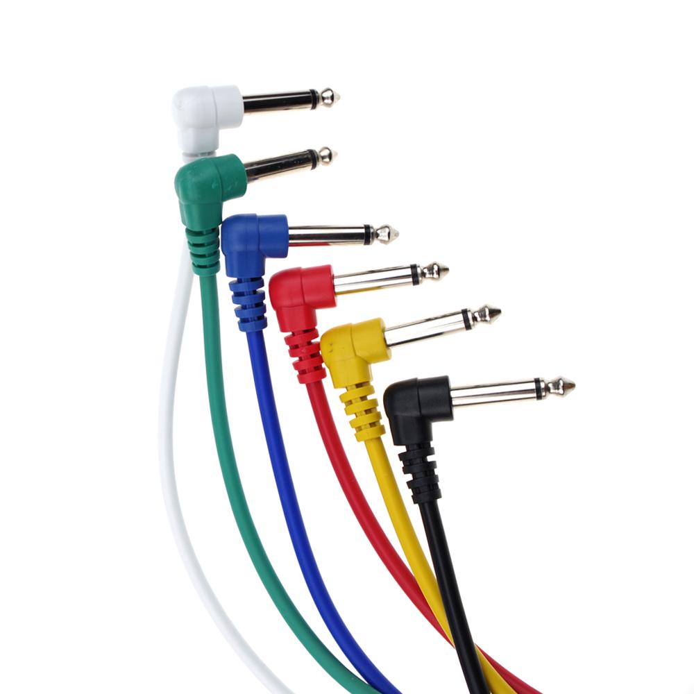 6 Colors Electric Guitar Effect Patch Cable Wire Audio Connection Cable Cord 1 4 Inch TS Male Plug 30cm