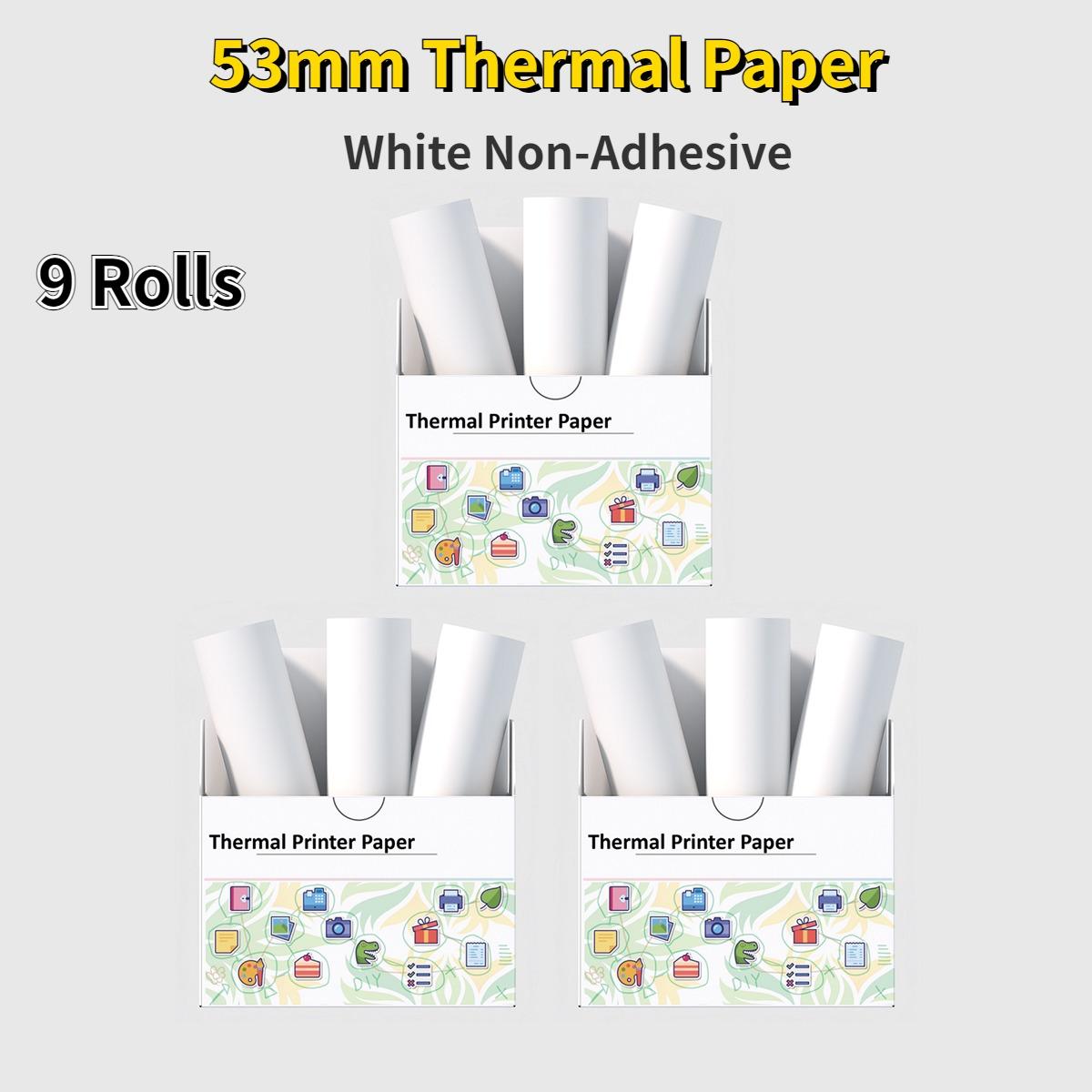 

Термопапір для міні-принтера T02, розмір 53 мм, термопапір M832, сумісний із портативним принтером T02 M832 M833 M834, термопапір для нотаток beau синього кольору