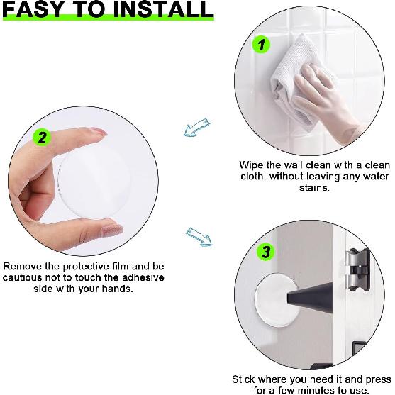 18 PCS Door Knob Stopper for Wall - Clear Strong Self-Adhesive Door Knob Bumpers - Reusable Shock Absorbent Rubber for Home,Office,Kitchen,Furniture