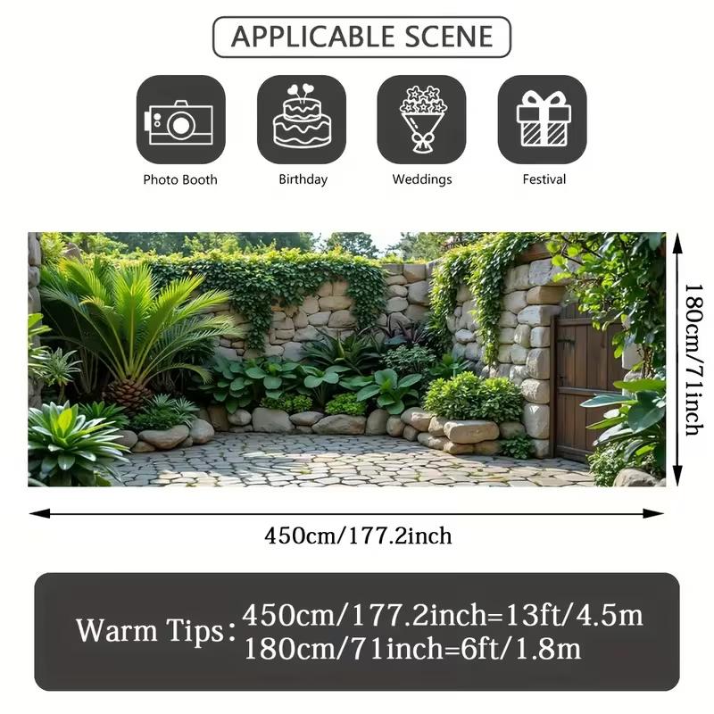 2D Tropical Garden Garage Door Backdrop Party Photo Background Cloth