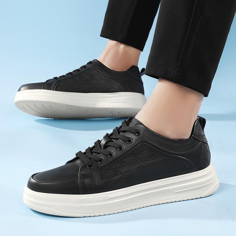 Fashion New Men's Genuine Leather Sneakers Casual Sports Shoes Breathable Comfortable Walking Shoes Fashion Outdoor Slip Resistant Shoes
