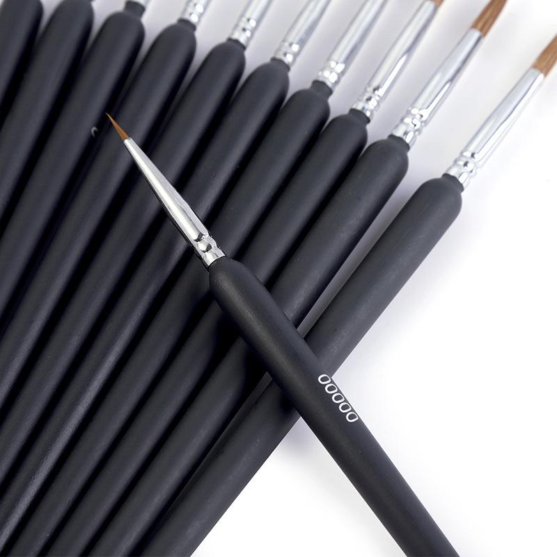 Wolf Hair Fine Tip Brush for Gouache, Watercolor & Acrylic - Wooden Handle