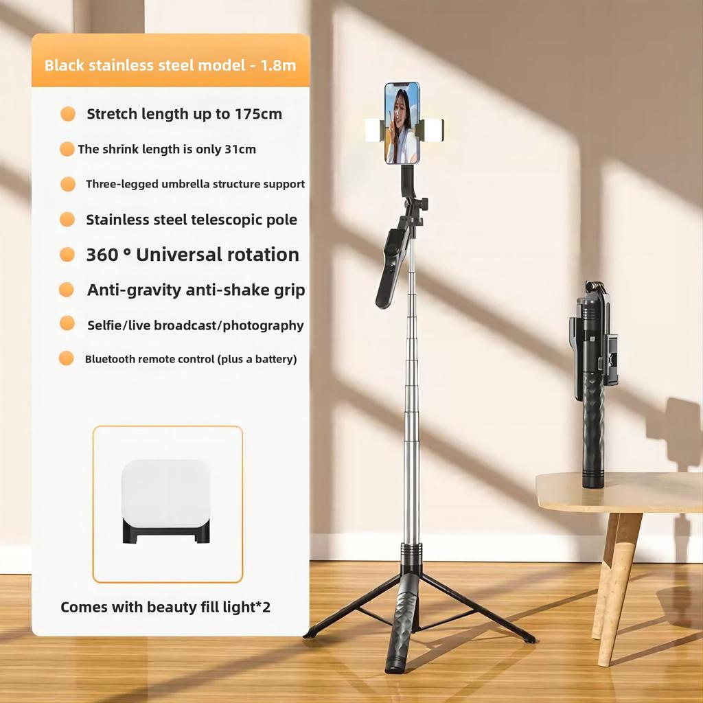 Mobile Phone Bluetooth Selfie Stick, Handheld Stabilizer, Floor-to-ceiling Live Broadcast Bracket, Tripod, Universal Selfie Stick.
