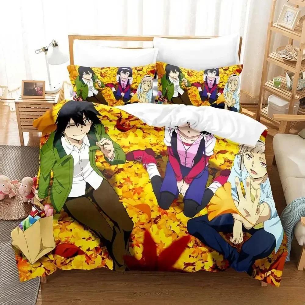 Bungou Stray Dogs S4 Beding Set Single Twin Ful Quen King-Sized Dimensionsd Dimensions Bed Linen Set Adult People Kid Bedrom Duvetcover Sets Anime Bed