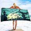 Halloween Beach Towel Microfiber Pumpkin Lantern Bath Towel Quick Dry Hand Towels Multipurpose for Bathroom, Hotel, Gym and Spa