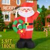 5.9FT Inflatable Toy Santa Claus Wreath Xmas Yard Lawn Party Decoration with LED Lights Christmas Home Supplies Ornaments Gifts