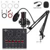 G8 Dual Condenser Microphone Set with V8S Sound Card for Mobile & PC Live Streaming
